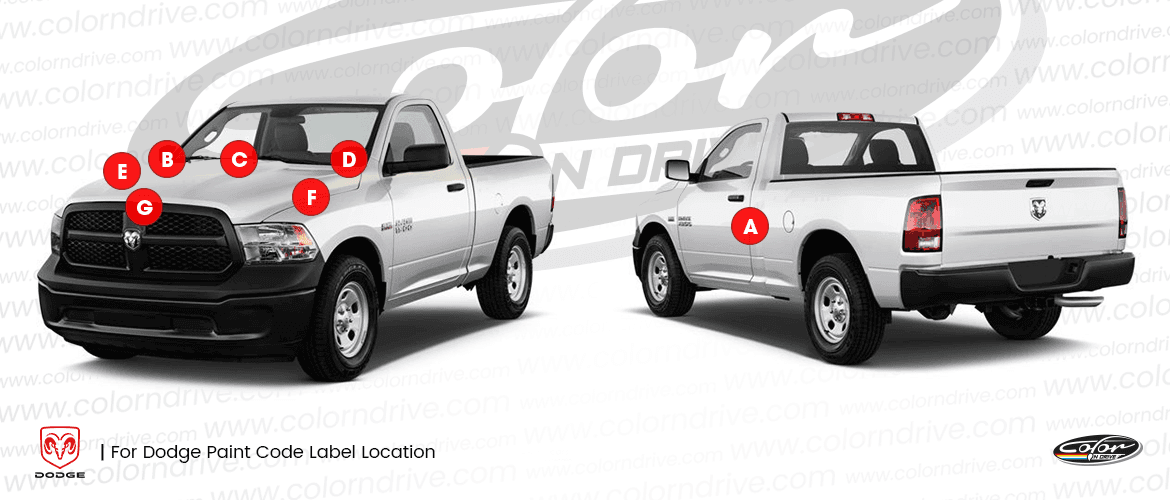 DODGE paint code label location diagram